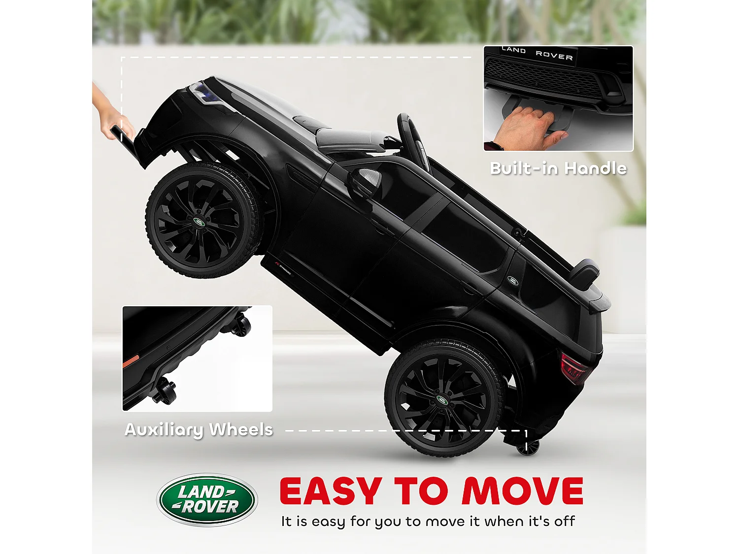 Macchina elettrica per bambini licenza land rover discovery nero