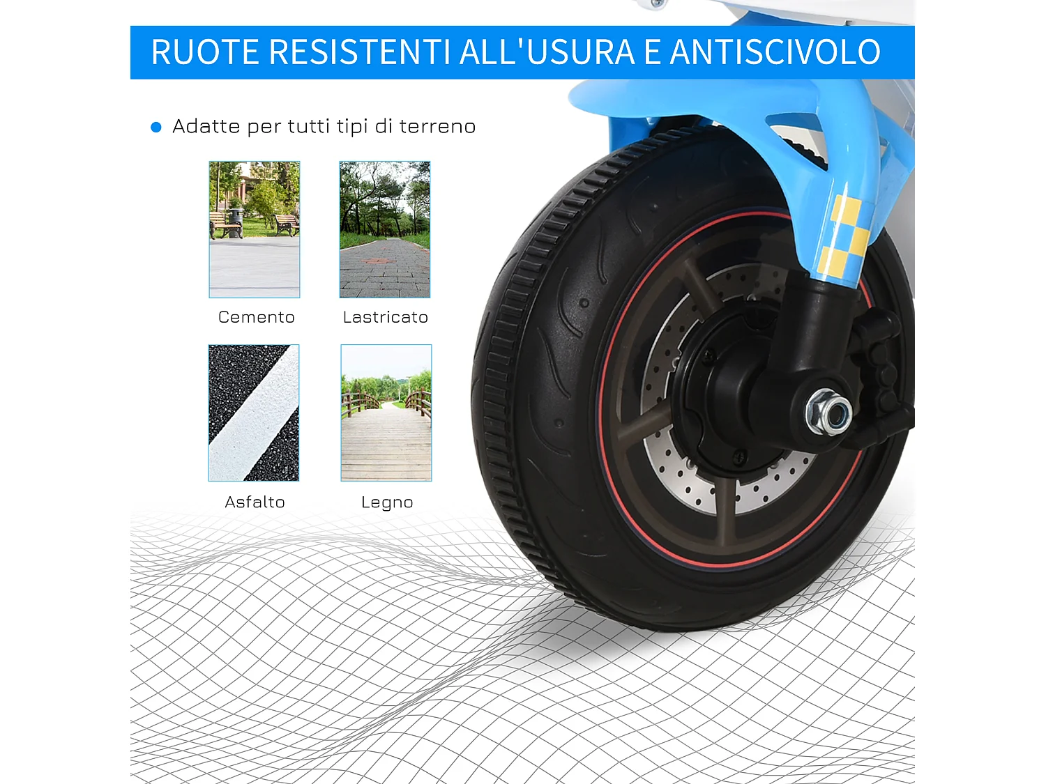 Moto giocattolo a 3 ruote per bambini 18-36 mesi stile polizia