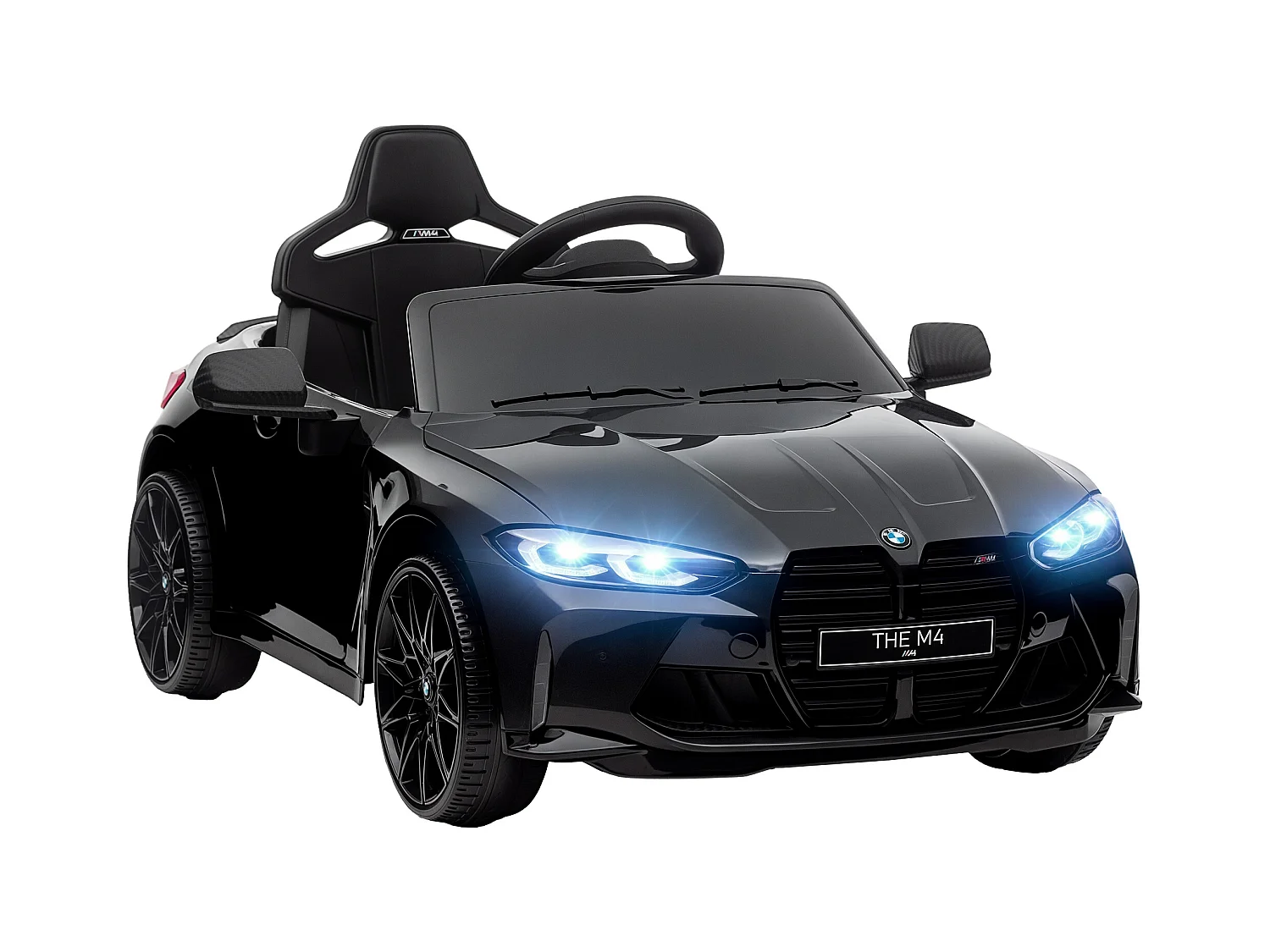 Macchina elettrica per bambini a licenza bmw m4 in pp e metallo nera