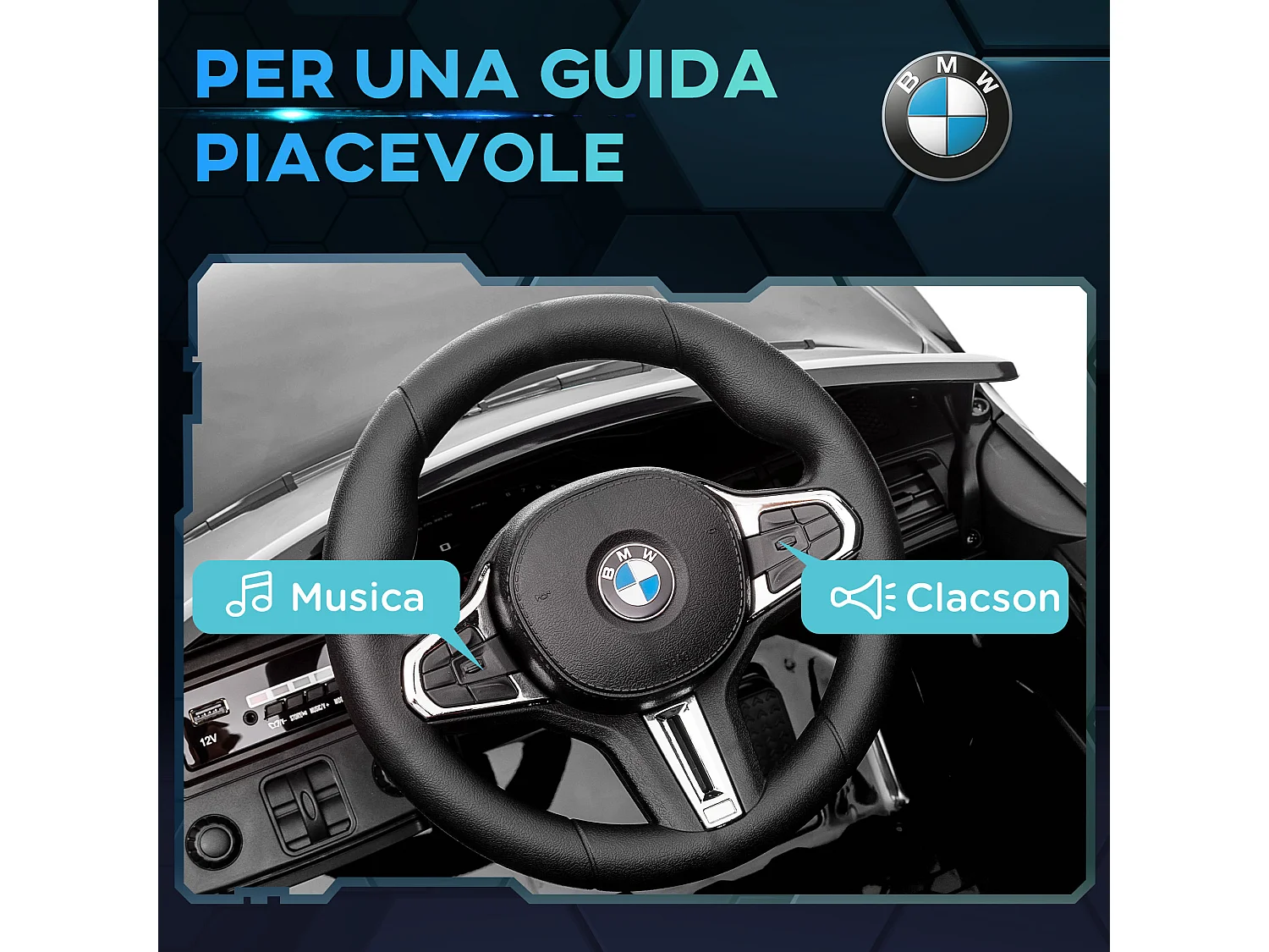 Macchina elettrica per bambini a licenza bmw m4 in pp e metallo nera