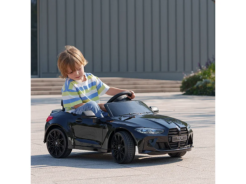 Macchina elettrica per bambini a licenza bmw m4 in pp e metallo nera
