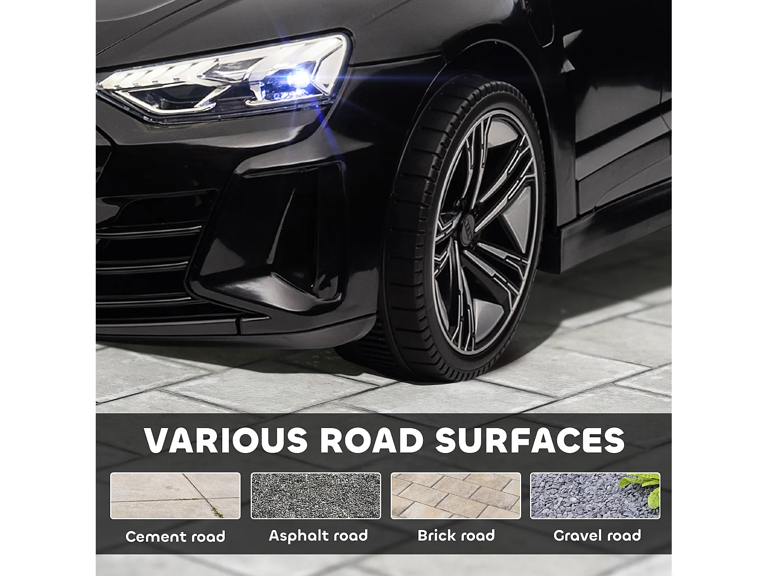 Macchina elettrica per bambini fino 5 anni con licenza audi nera