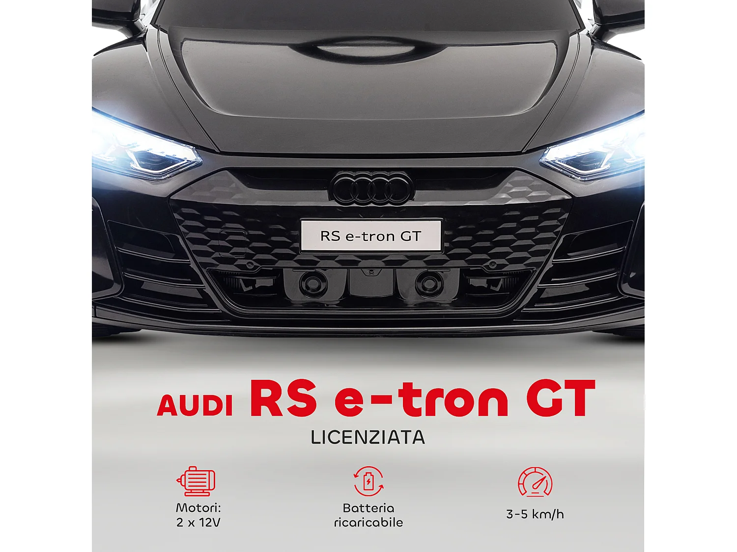 Macchina elettrica per bambini fino 5 anni con licenza audi nera