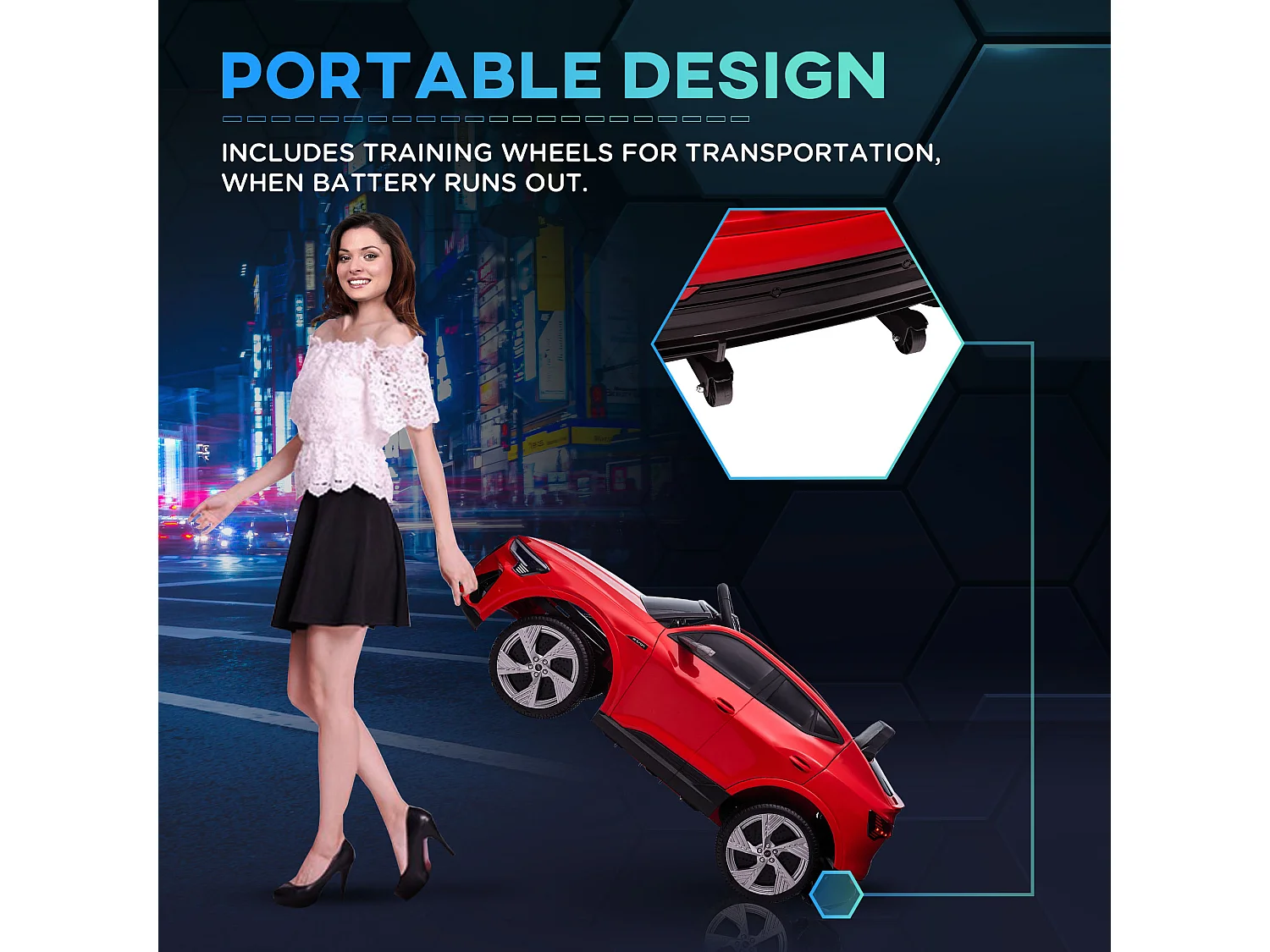 Macchina per bambini 3-5 anni 12v telecomando velocità 3-8km/h