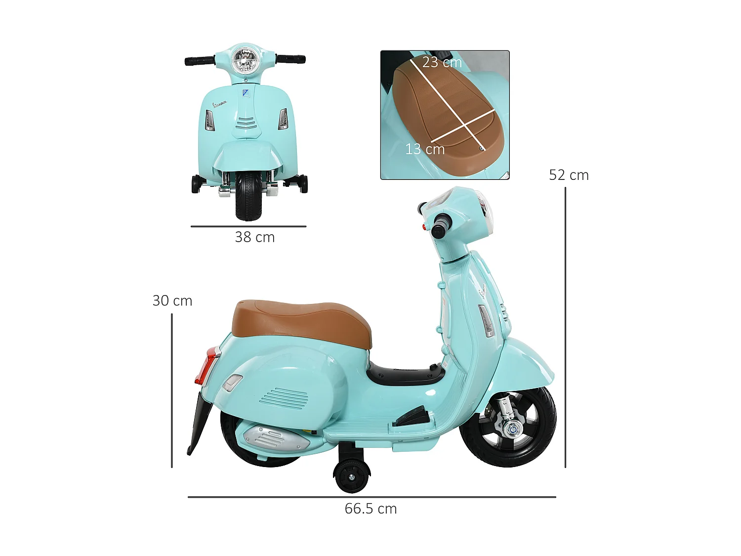 Moto per bambini vespa batteria 6v fari e clacson 18-36 mesi
