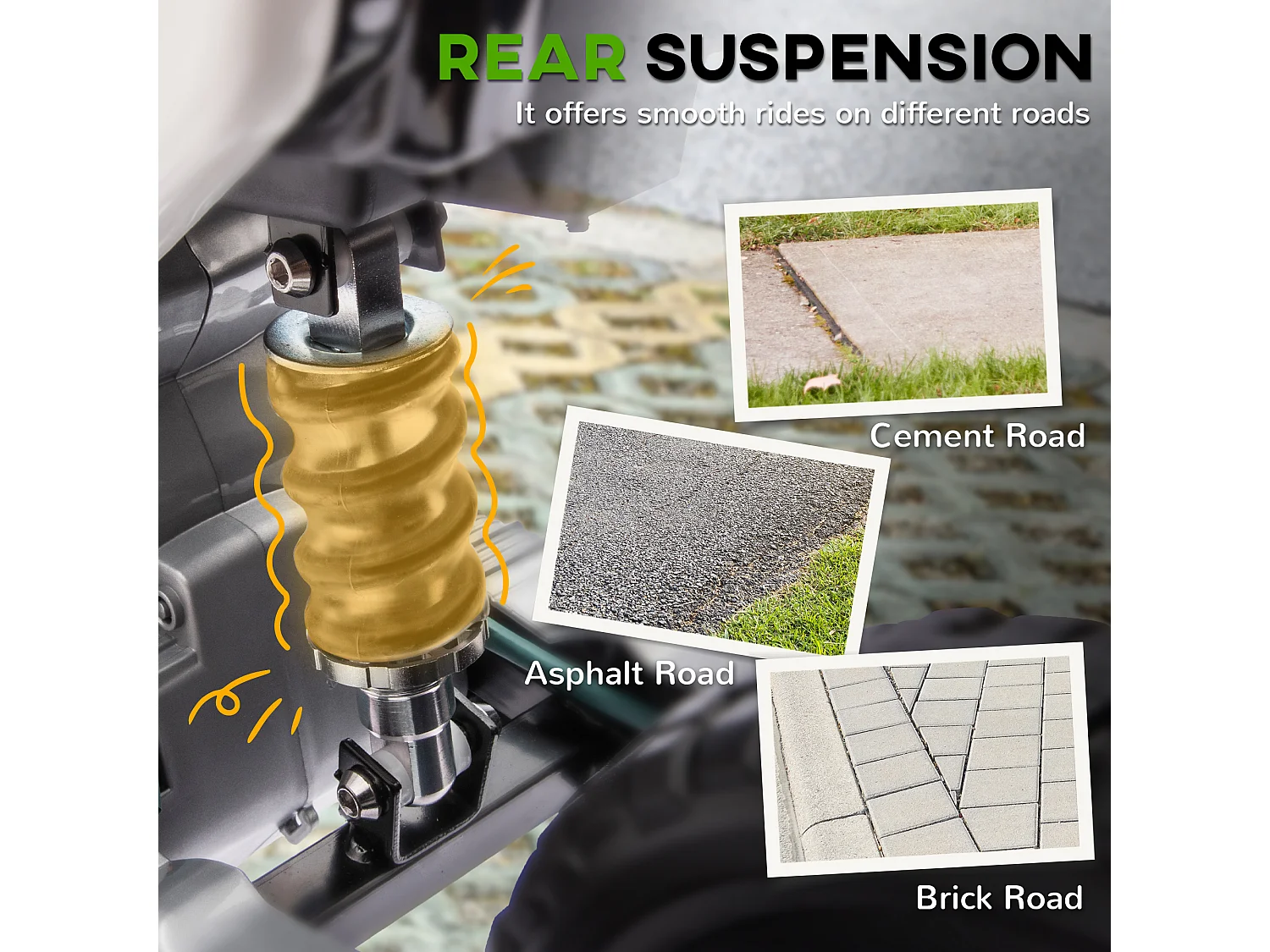 Moto elettrica per bambini con rotelle in pp e metallo verde