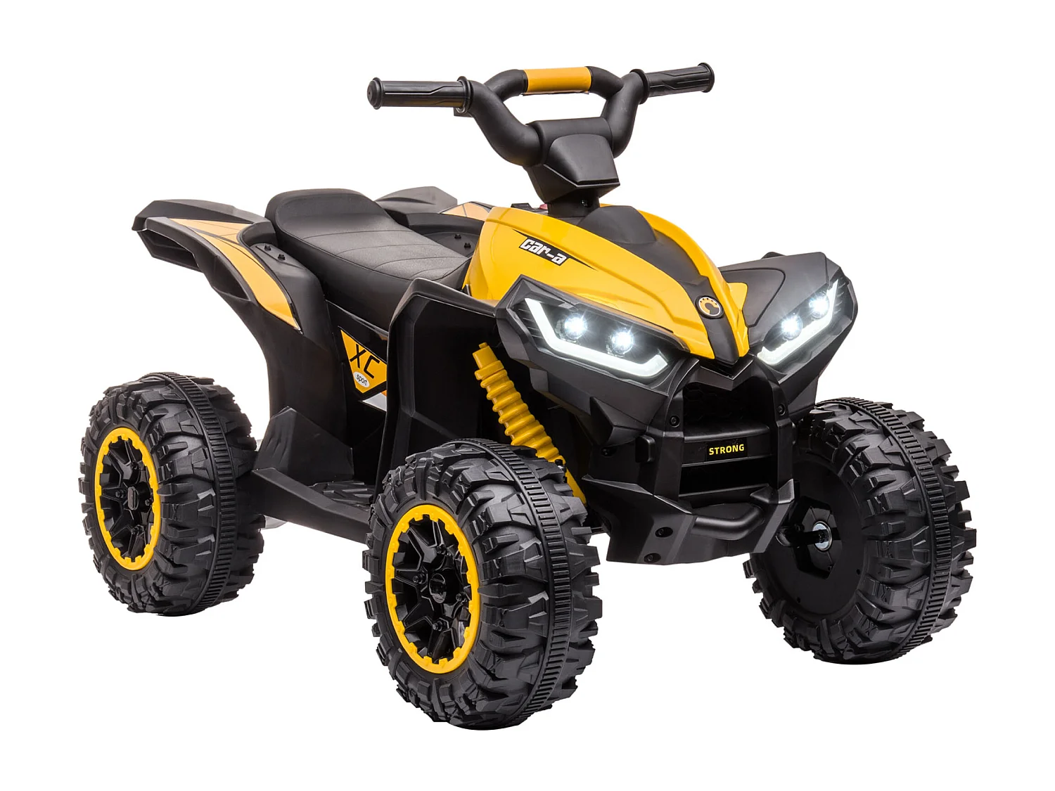 Quad per bambini 12v 2 velocità ruote con clacson giallo