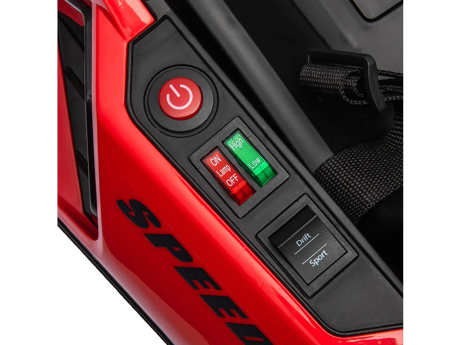 Go kart elettrico per bambini 6-12 anni con sedile regolabile rosso