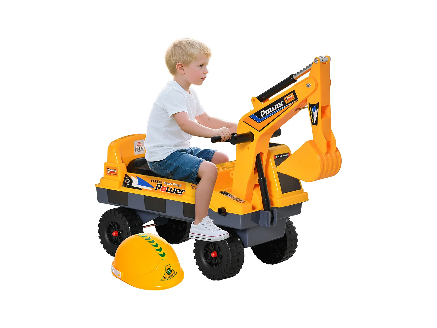 Ruspa giocattolo 2 in 1 con benna escavatore e a mordente