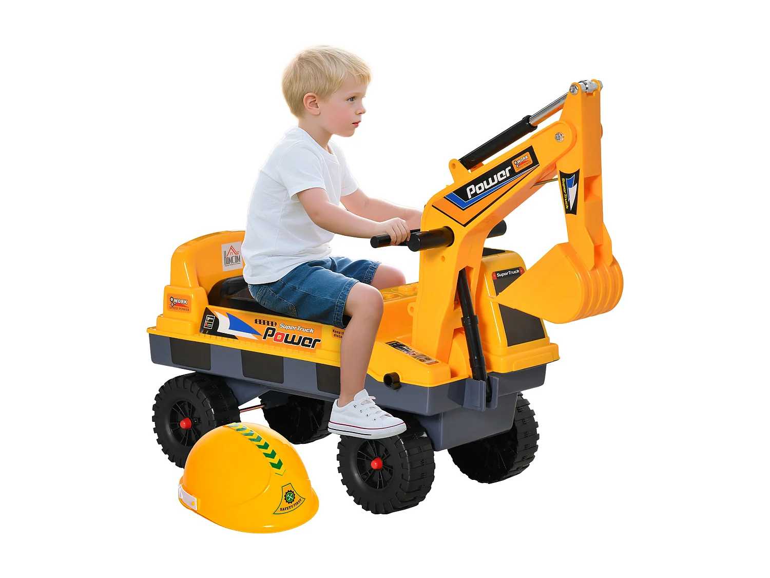 Ruspa giocattolo 2 in 1 con benna escavatore e a mordente