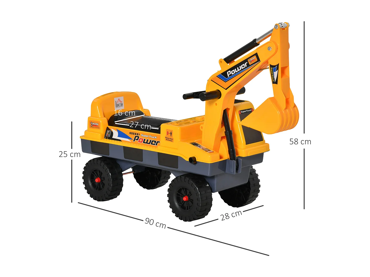 Ruspa giocattolo 2 in 1 con benna escavatore e a mordente