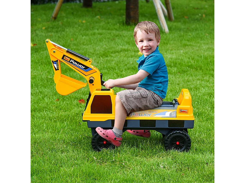 Ruspa giocattolo 2 in 1 con benna escavatore e a mordente