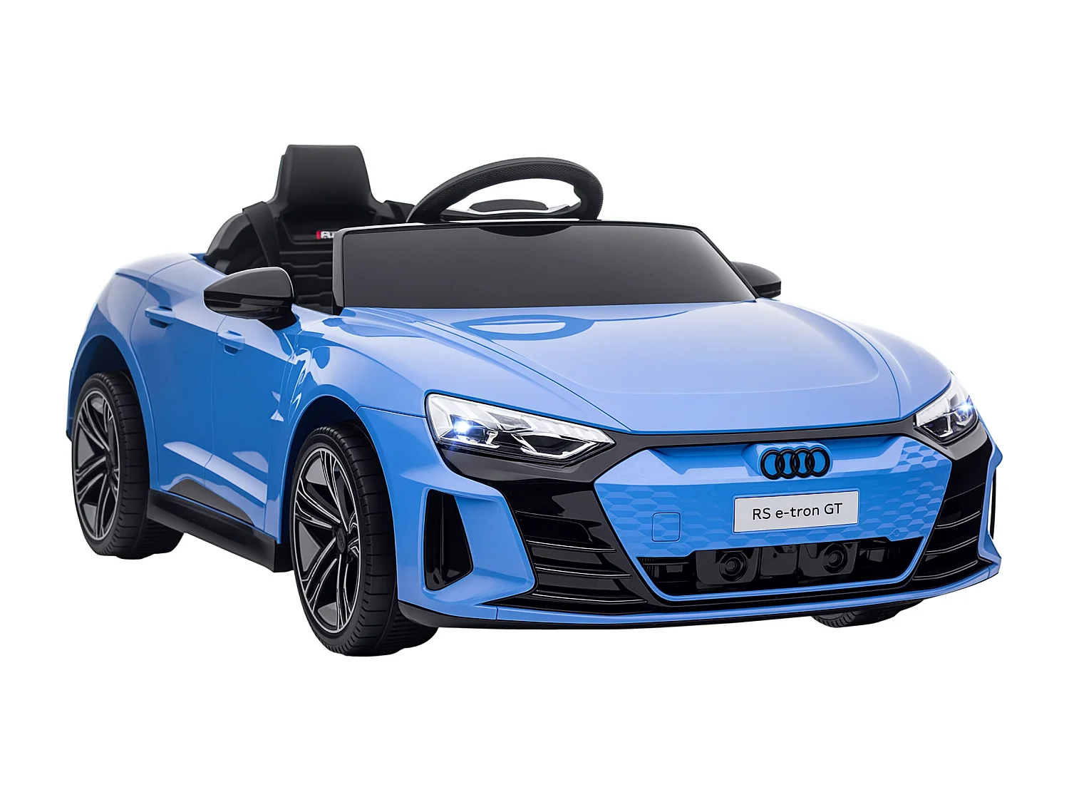 Macchina elettrica per bambini 3-5 anni con sospensioni blu e nera