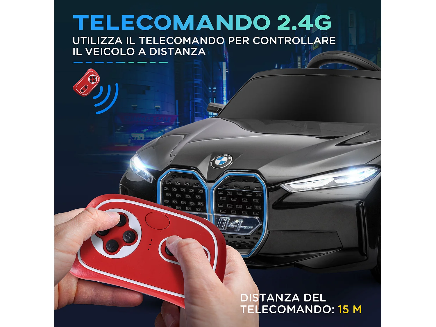 Macchina elettrica per bambini 3-6 anni in pp e metallo