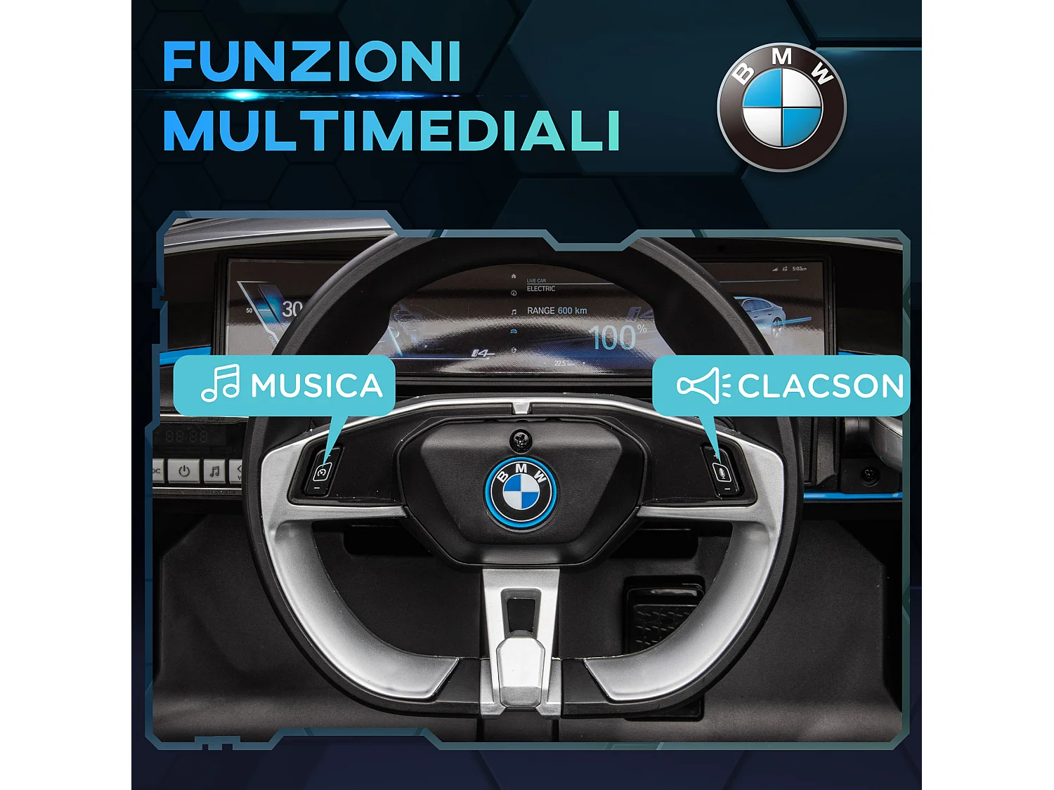 Macchina elettrica per bambini 3-6 anni in pp e metallo