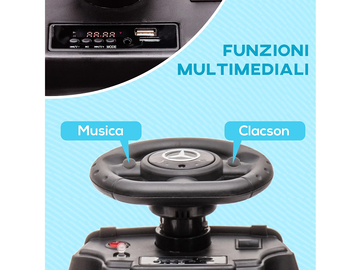 Macchina elettrica per bambini 18-48 mesi mercedes-benz beige