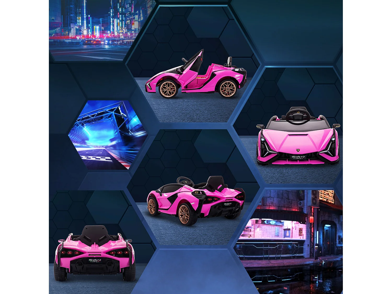Macchina per bambini lamborghini 12v con telecomando rosa