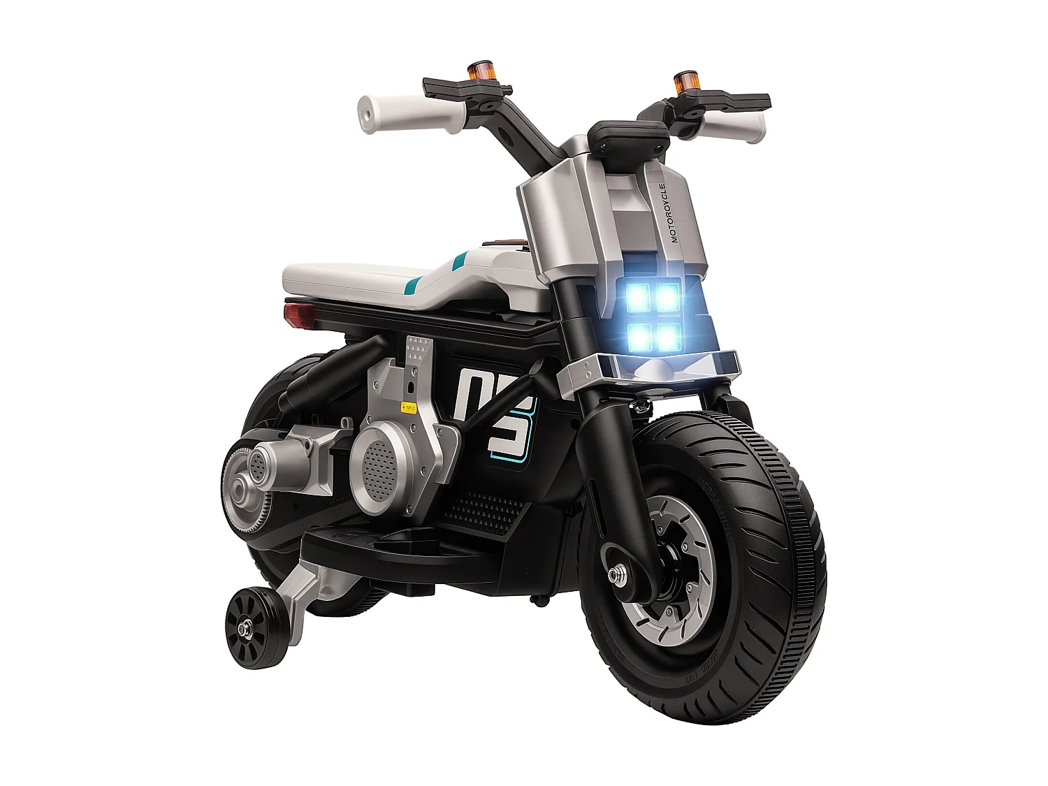Moto elettrica per bambini 3-5 anni rotelle clacson e musica