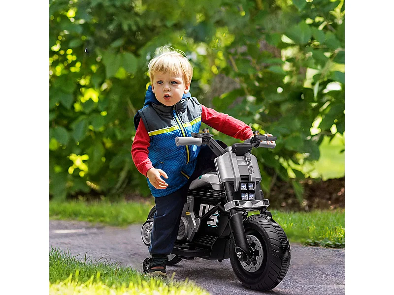 Moto elettrica per bambini 3-5 anni rotelle clacson e musica