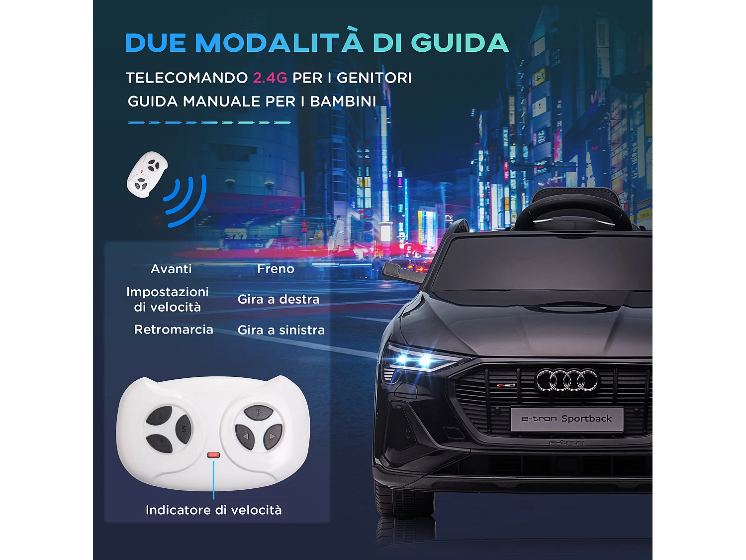 Macchina per bambini 3-5 anni 12v telecomando velocità 3-8km/h