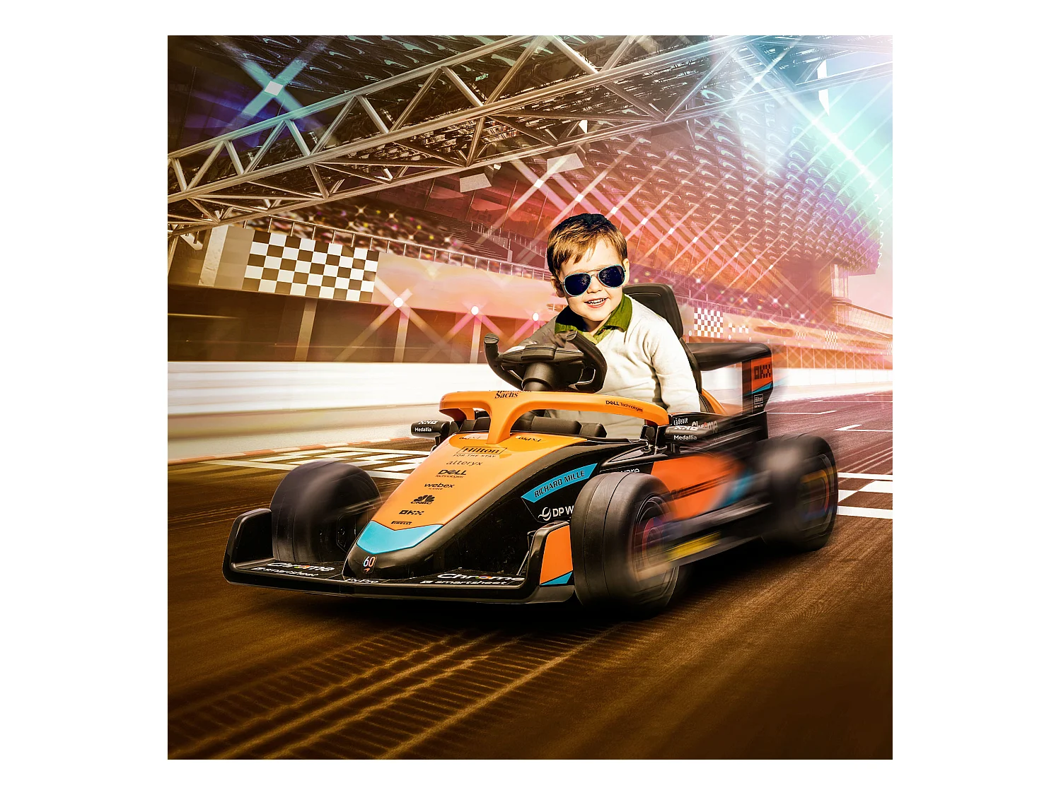 Macchina elettrica per bambini con licenza mclaren arancione