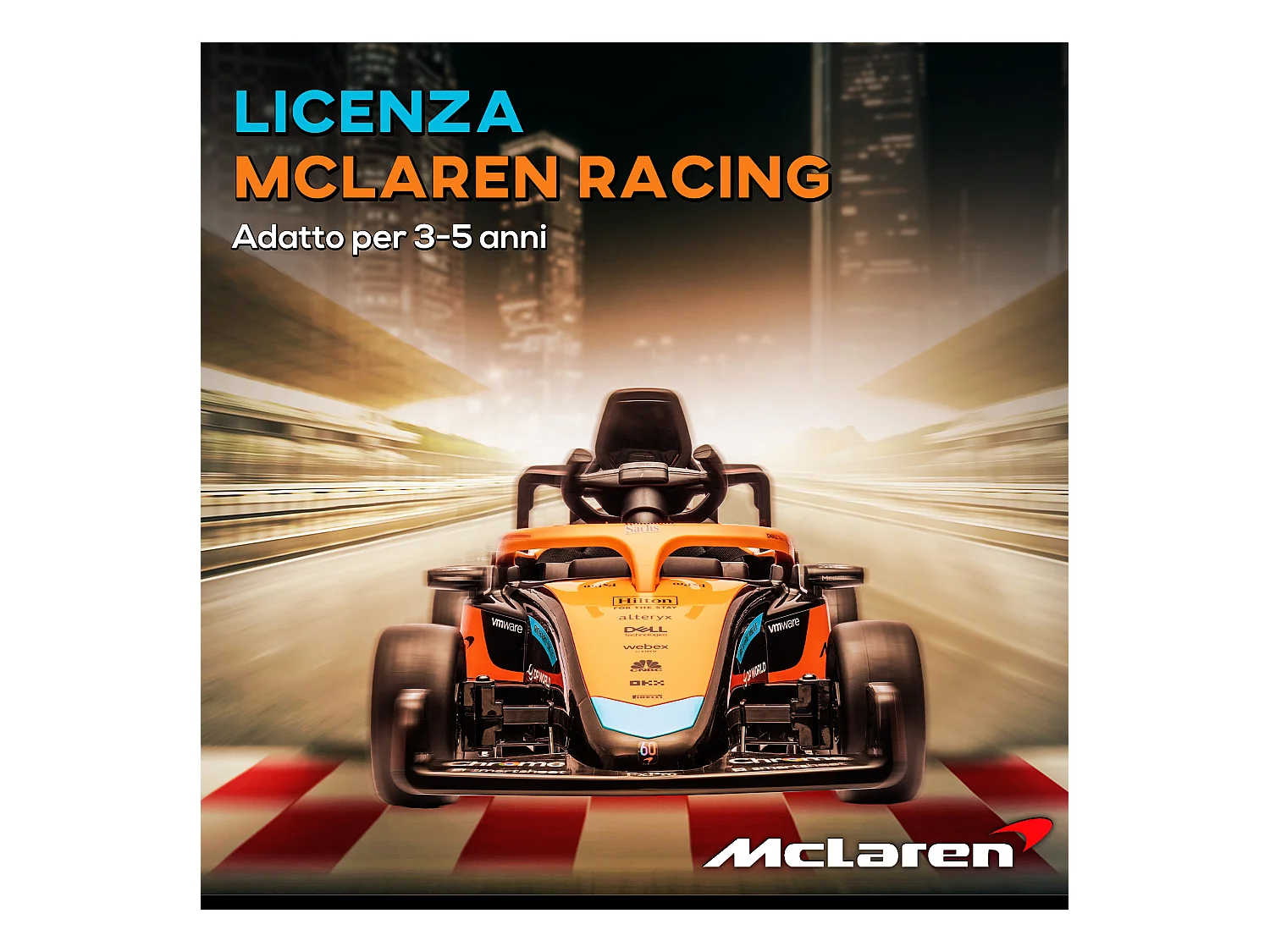 Macchina elettrica per bambini con licenza mclaren arancione