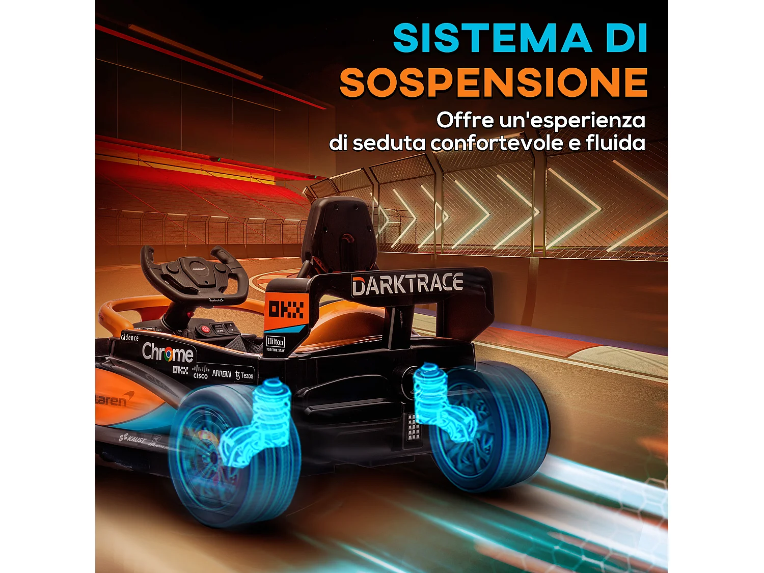 Macchina elettrica per bambini con licenza mclaren arancione