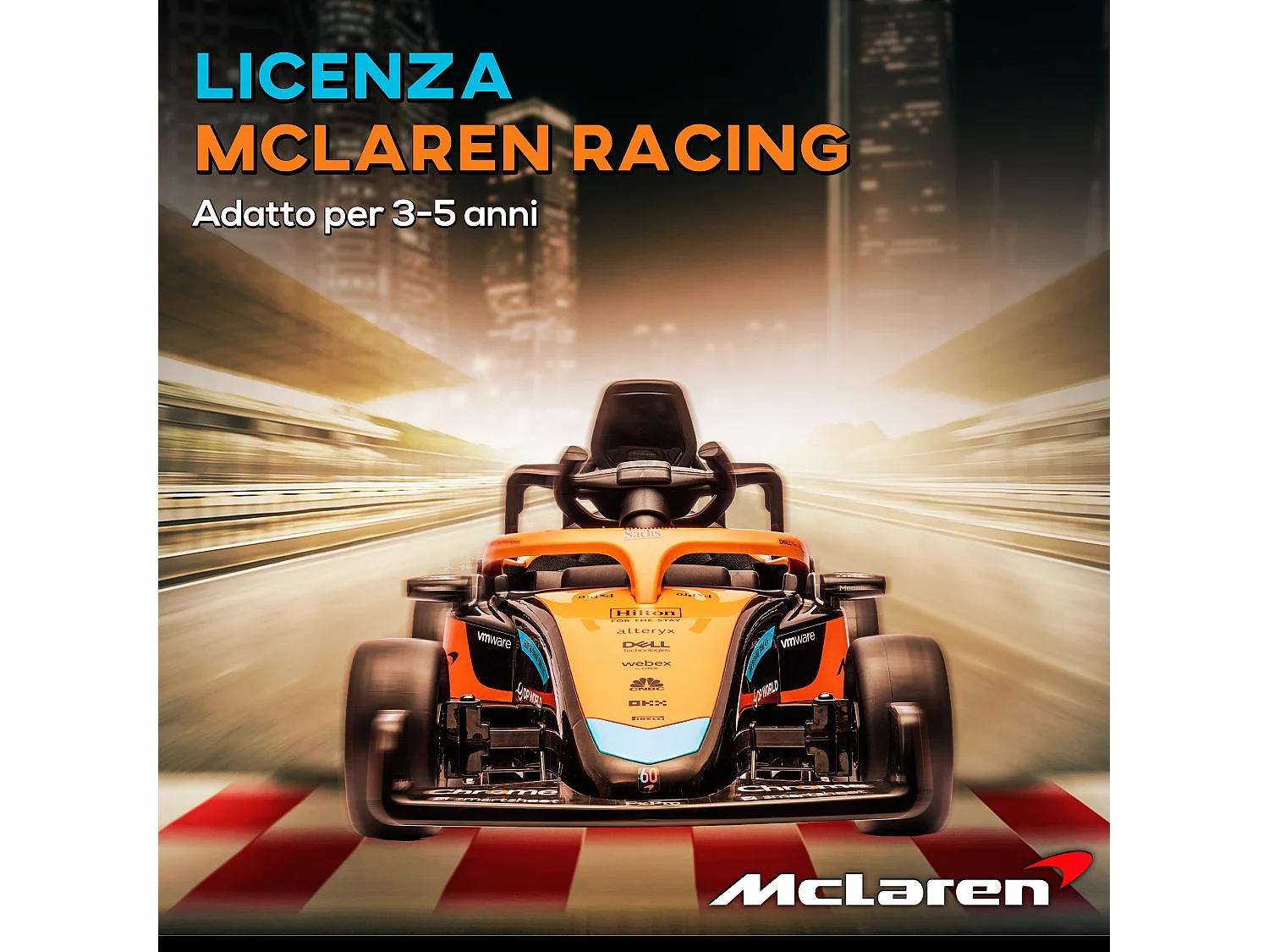 Macchina elettrica per bambini con licenza mclaren arancione