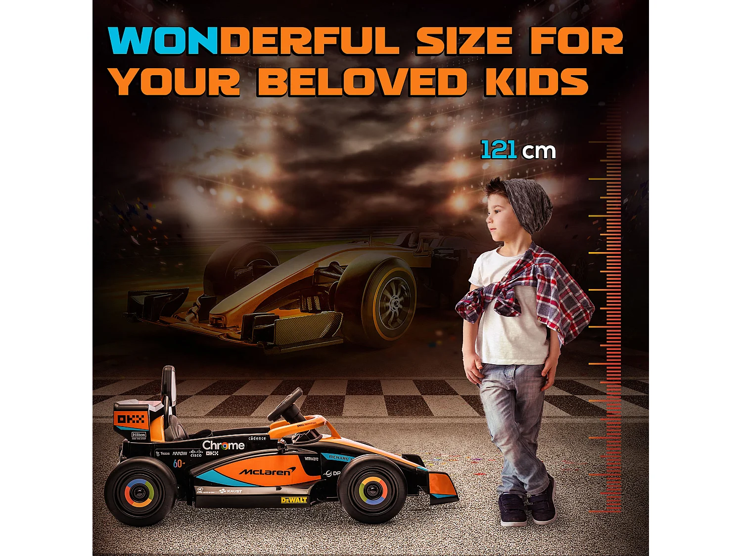 Macchina elettrica per bambini con licenza mclaren arancione