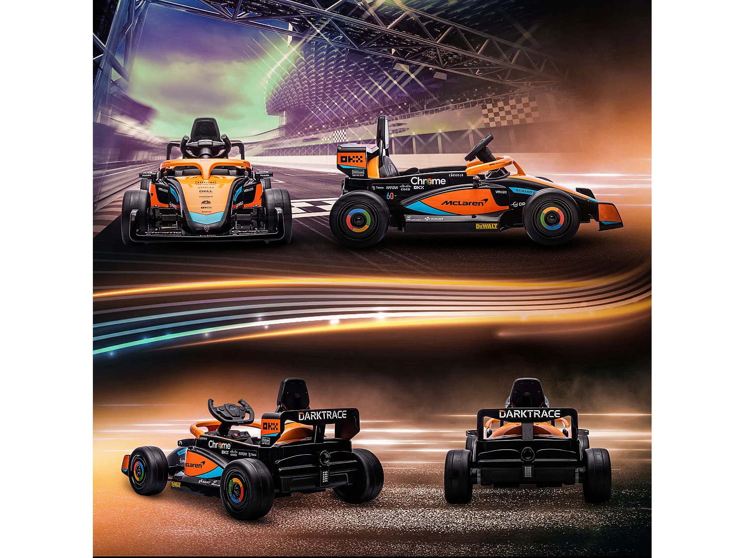 Macchina elettrica per bambini con licenza mclaren arancione