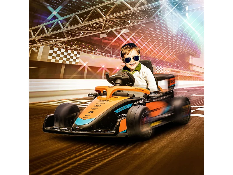 Macchina elettrica per bambini con licenza mclaren arancione