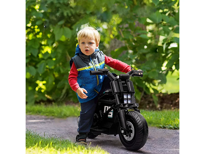 Moto elettrica per bambini 3-5 anni rotelle clacson e musica