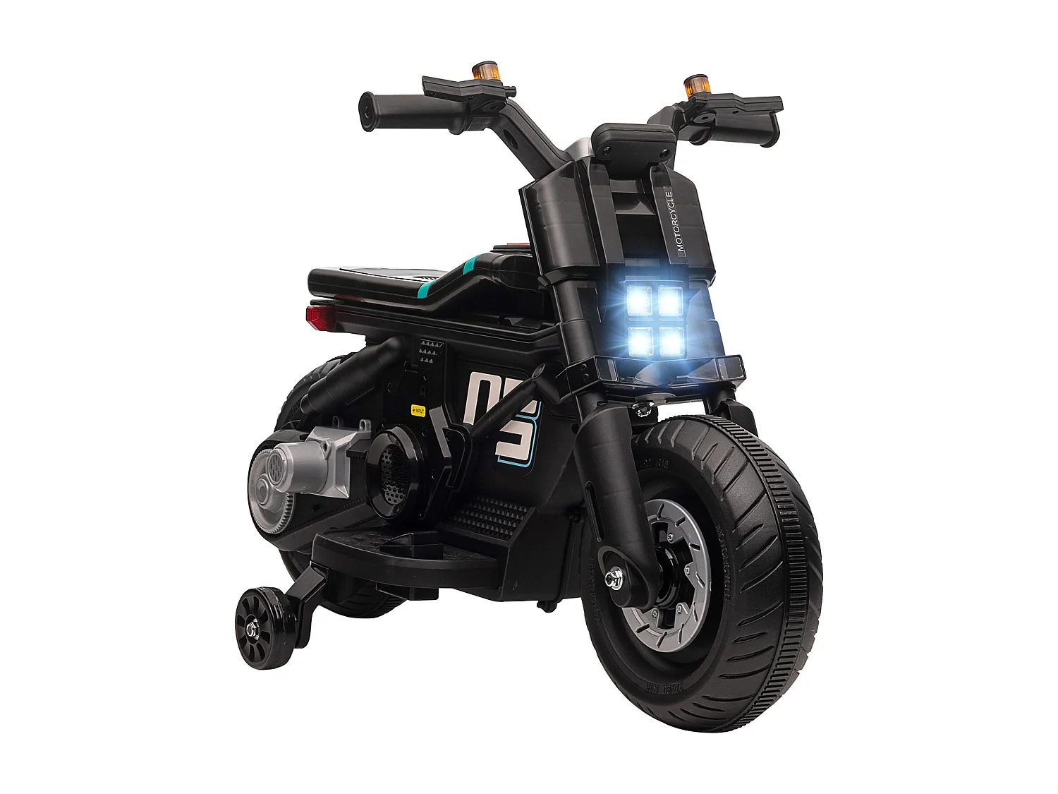 Moto elettrica per bambini 3-5 anni rotelle clacson e musica