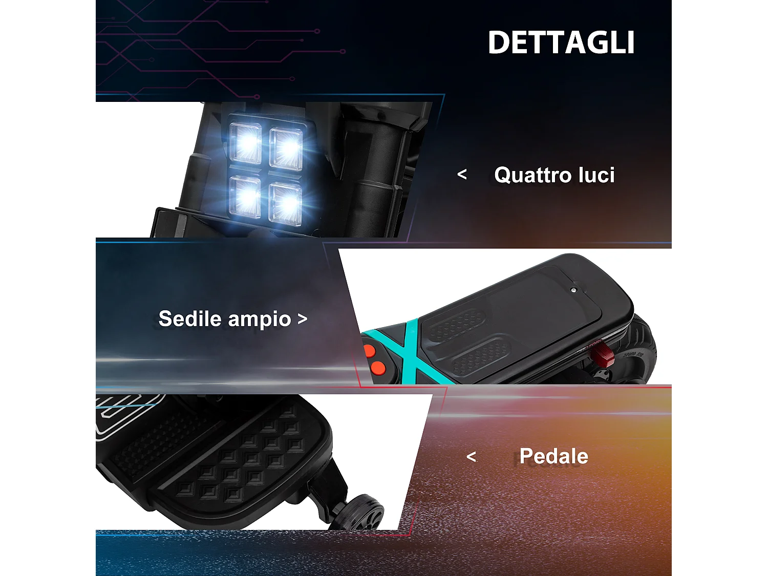 Moto elettrica per bambini 3-5 anni rotelle clacson e musica