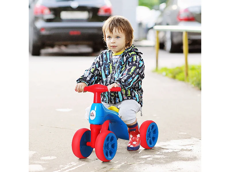 Bicicletta senza pedali per bambini da 18-36 mesi blu e rosso