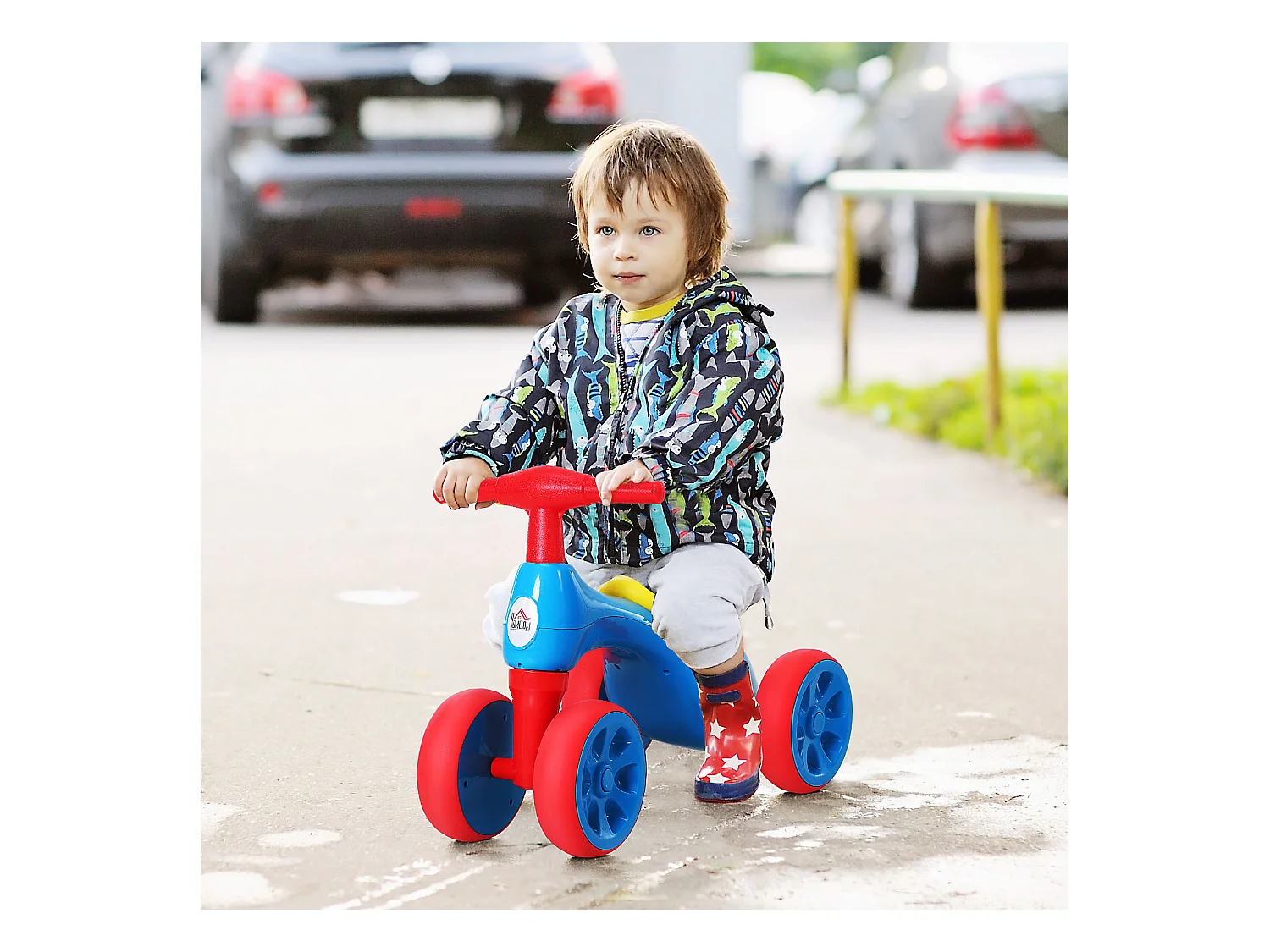 Bicicletta senza pedali per bambini da 18-36 mesi blu e rosso