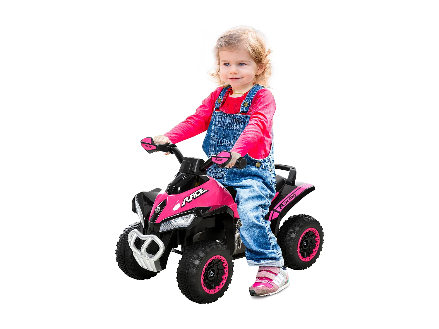 Quad per bambini cavalcabile con luci e suoni rosa