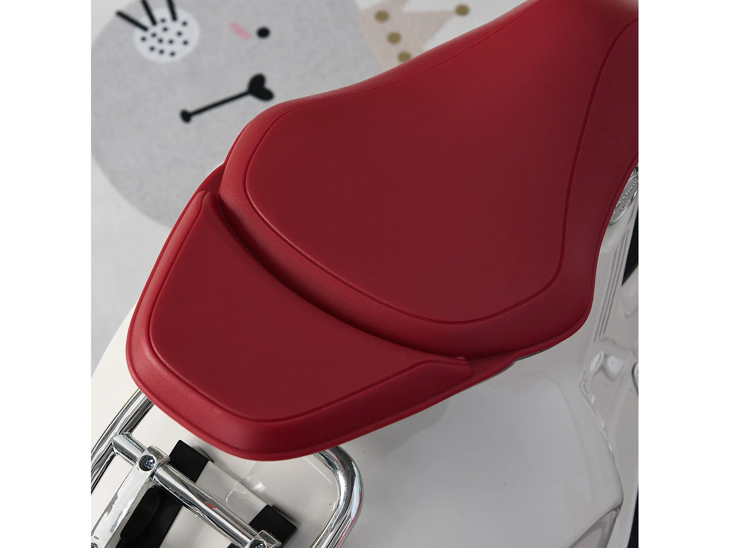 Moto elettrica per bambini con rotelle luci e suoni bianca