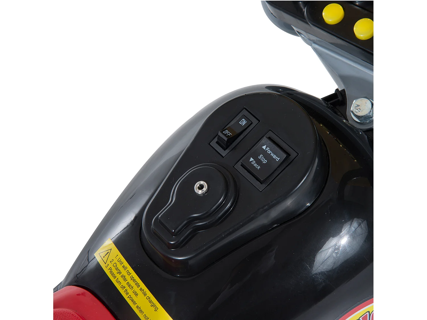 Moto elettrica per bambini da 3-5 anni con 3 ruote nero e rosso