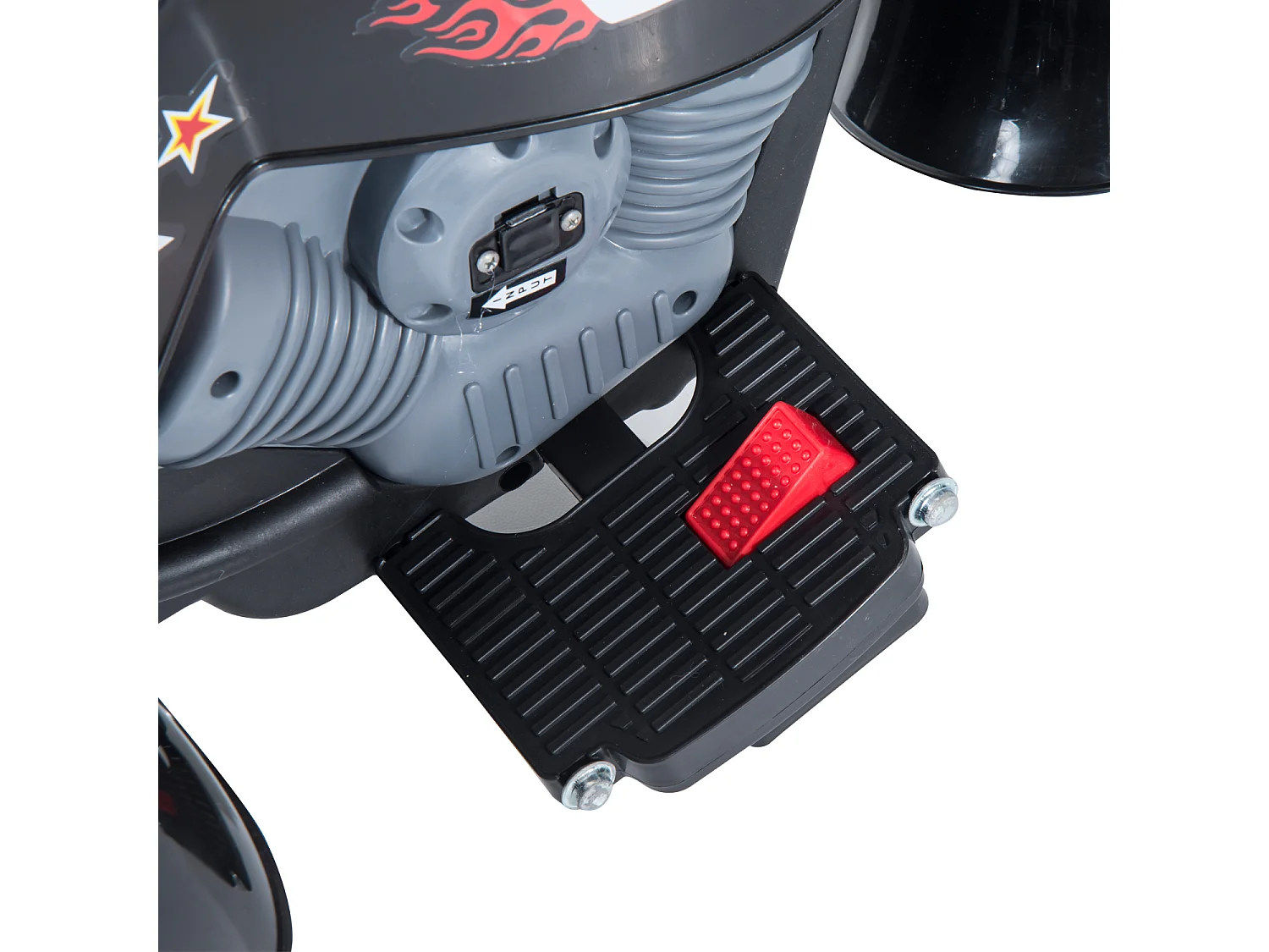 Moto elettrica per bambini da 3-5 anni con 3 ruote nero e rosso