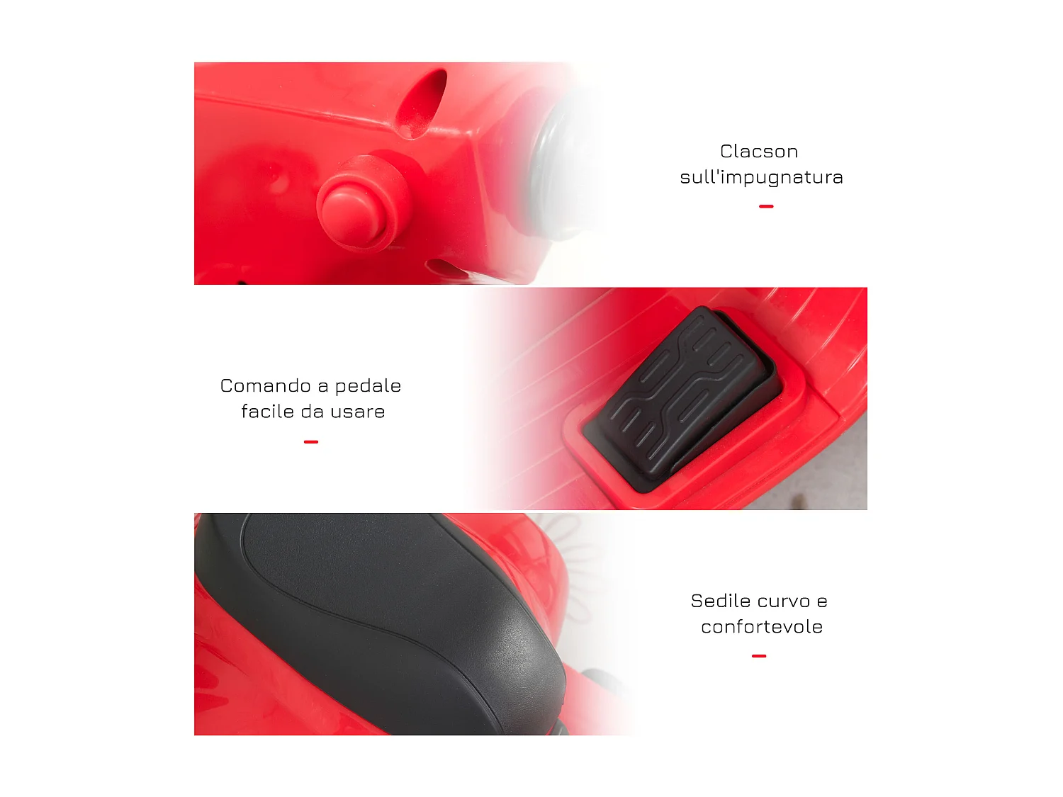 Moto per bambini vespa batteria 6v fari e clacson 18-36 mesi