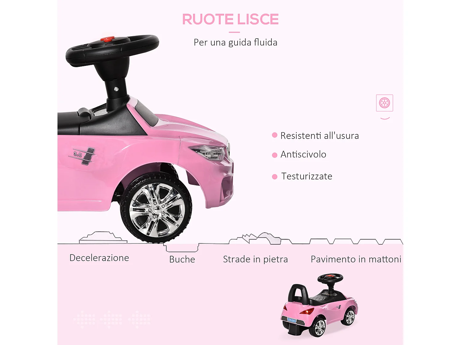 Macchinina per bambini cavalcabile volante musiche e luci