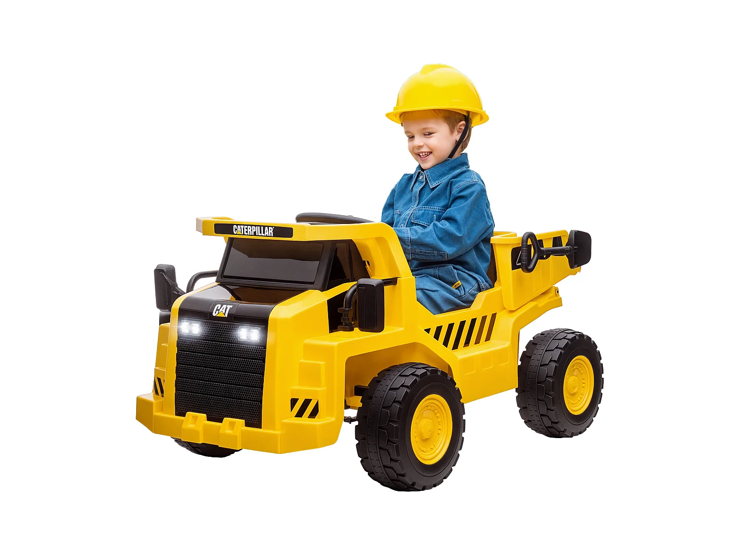 Camion giocattolo licenza caterpillar in pp e metallo giallo