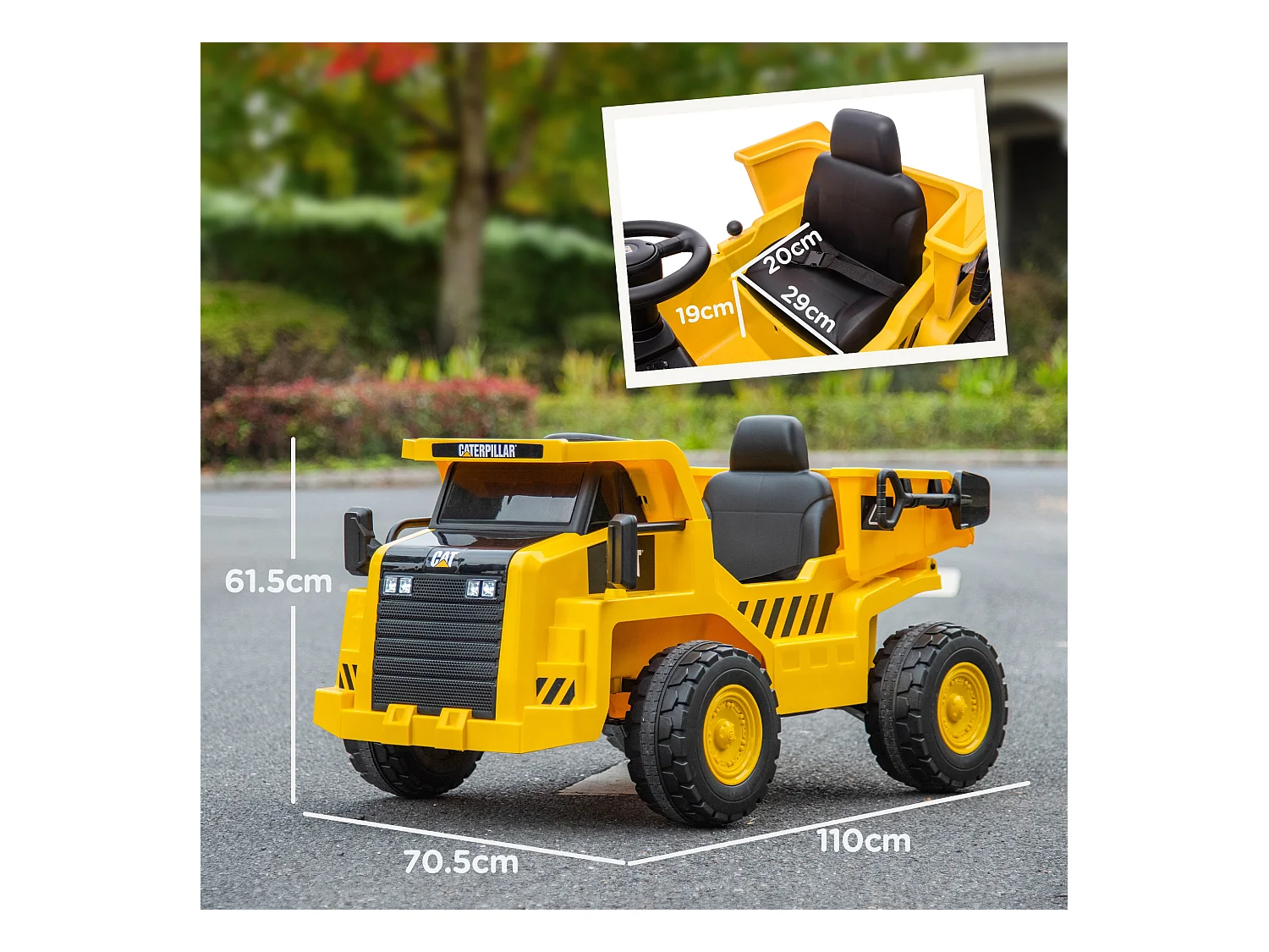 Camion giocattolo licenza caterpillar in pp e metallo giallo
