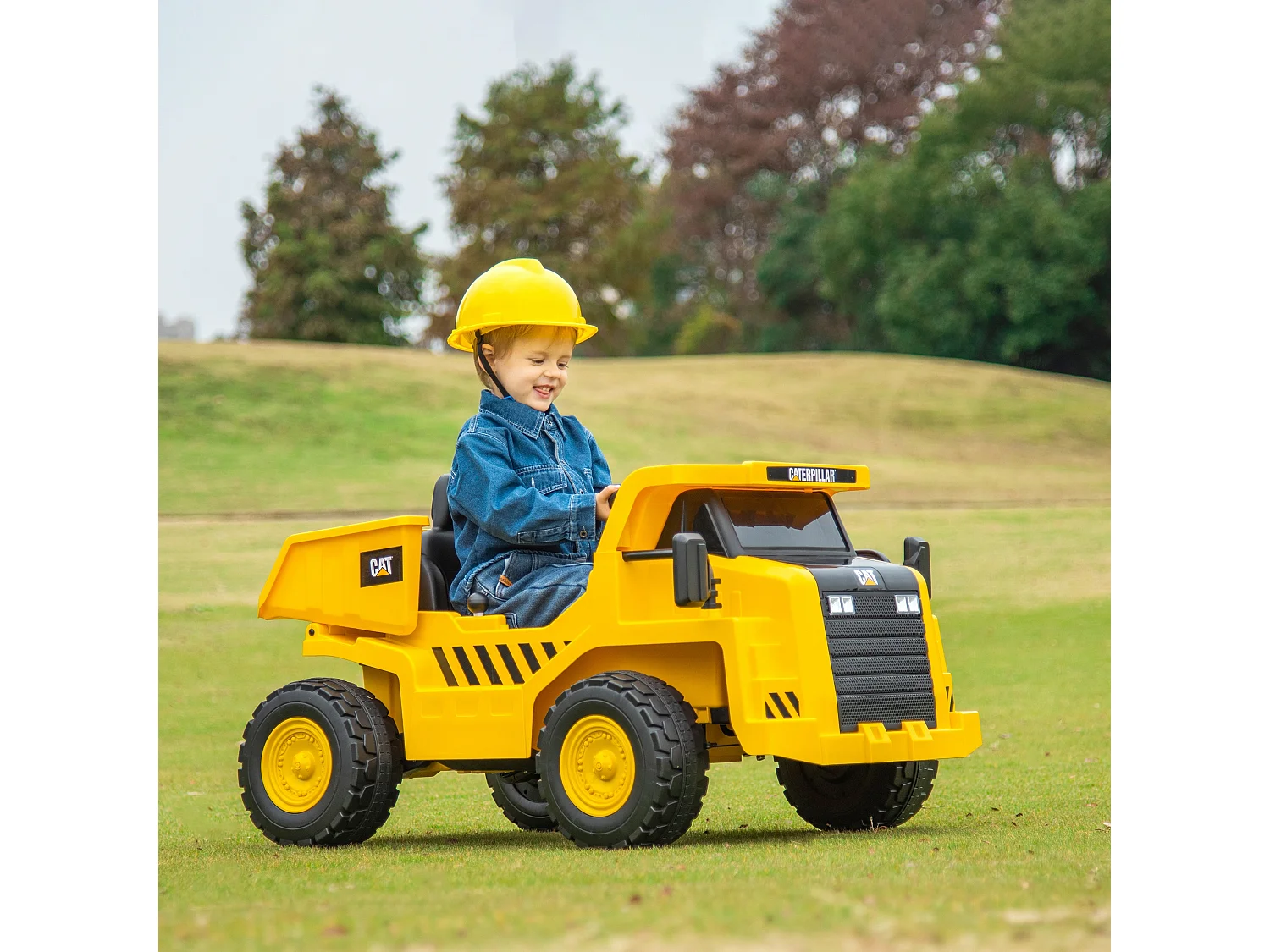 Camion giocattolo licenza caterpillar in pp e metallo giallo