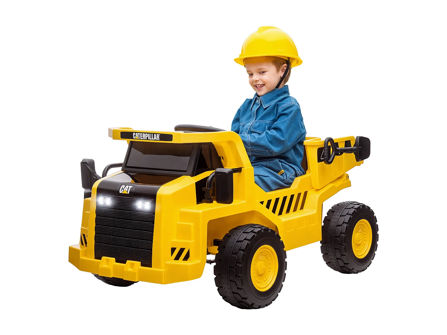 Camion giocattolo licenza caterpillar in pp e metallo giallo