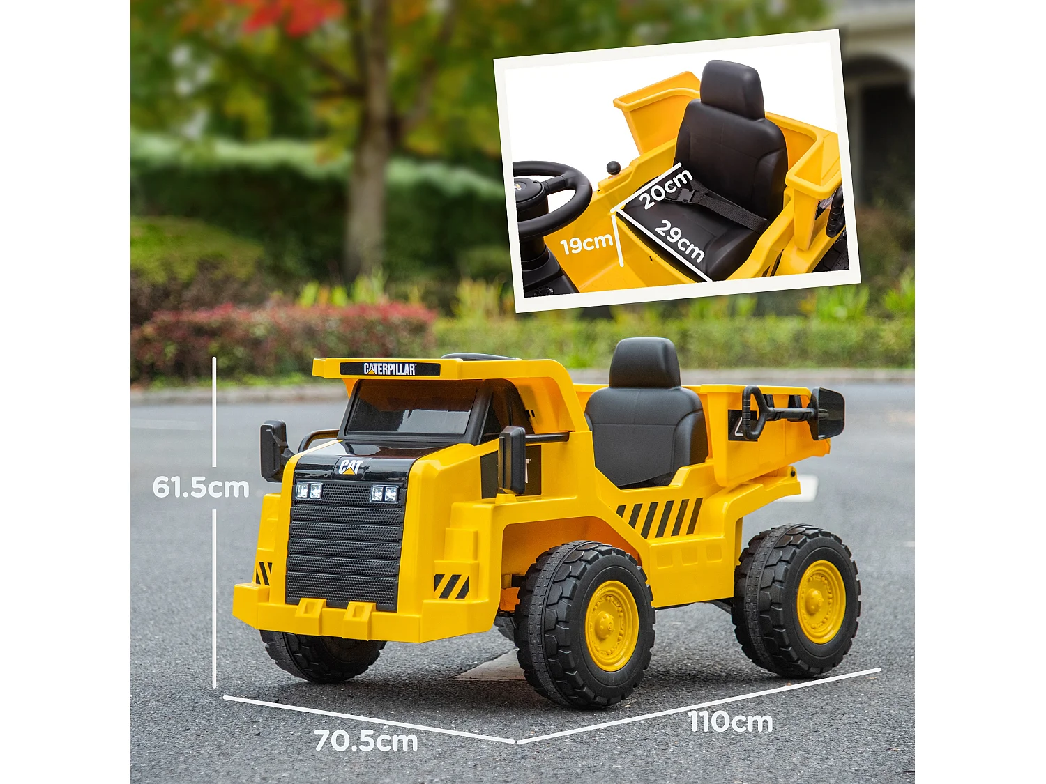 Camion giocattolo licenza caterpillar in pp e metallo giallo