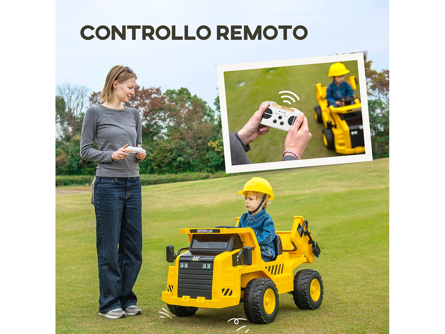 Camion giocattolo licenza caterpillar in pp e metallo giallo