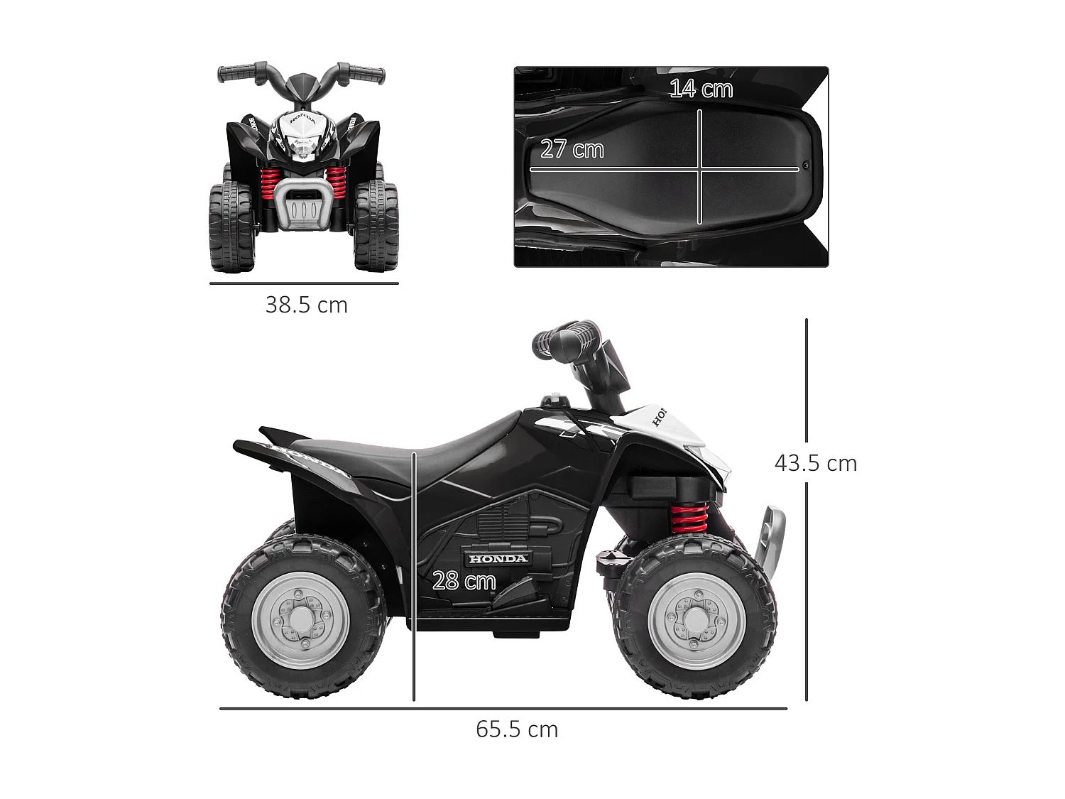 Quad elettrico per bambini 18-36 mesi velocità max 2.8km h