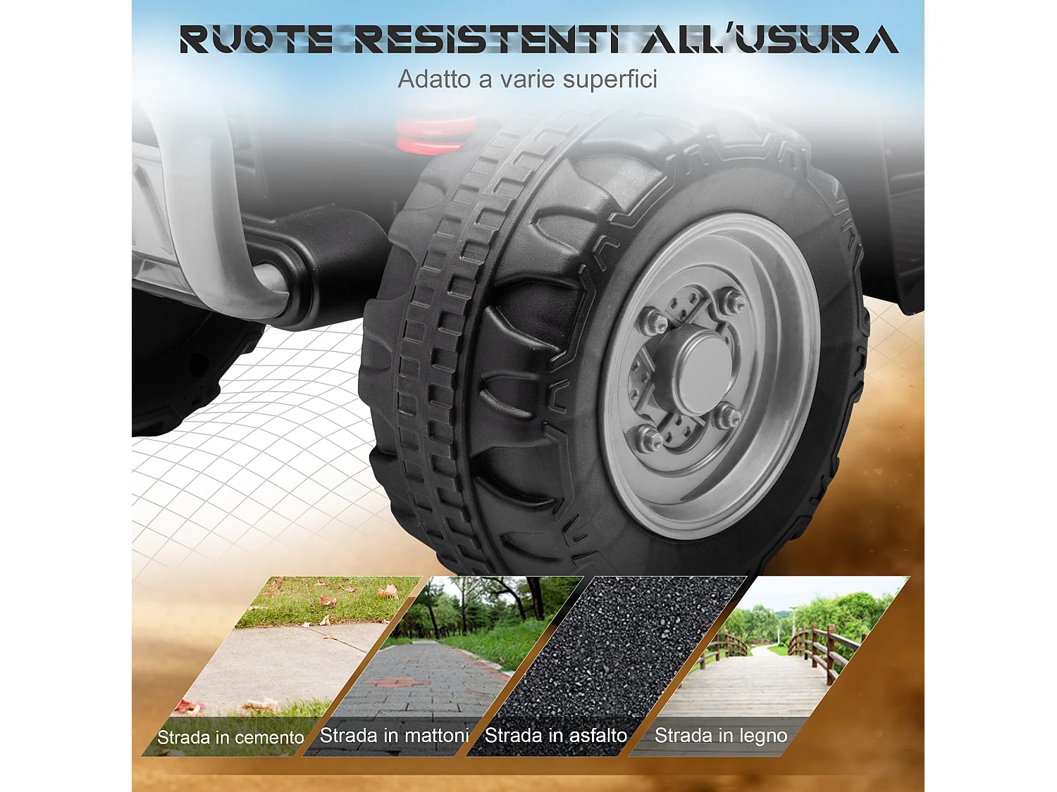 Quad elettrico per bambini 18-36 mesi velocità max 2.8km h